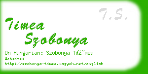 timea szobonya business card